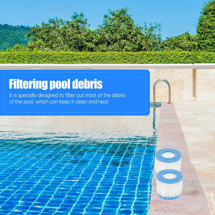 Cabilock Poolfilterkartusche Typ Vi 6 Stück aus Pet Vlies Blau