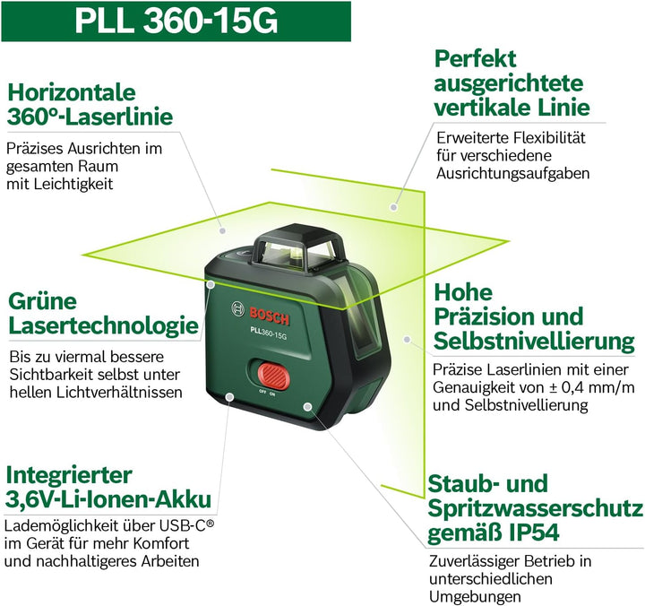 Bosch Linienlaser PLL360-15G, im Karton