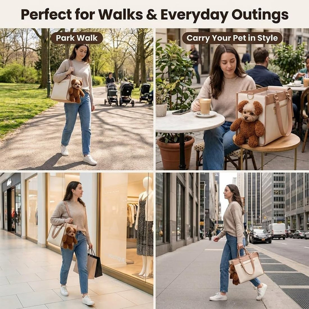 Teddy Tragetasche für Hunde und Katzen - 2 in 1 Multifunktionale Haustier Handtasche mit Plüsch pelz