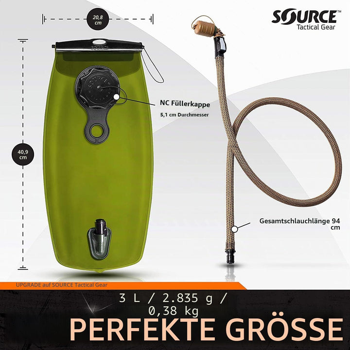 Source WXP Trinkblase Trinkrucksack Coyote 3 Liter / 100 oz., Coyote 3 Liter / 100 oz.