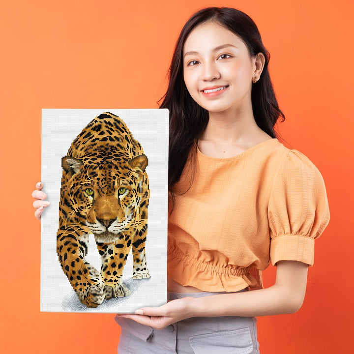 DIAMOND DOTZ 2591787 Original 5D Diamond Painting Squares Set, Leopard, DIY Diamant-Malerei-Kit mit