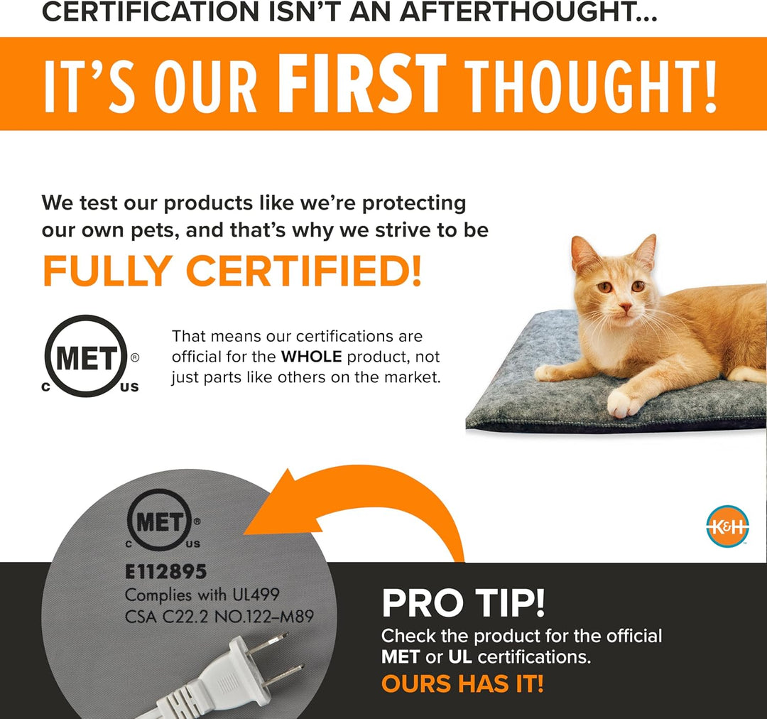 K&amp;H PET PRODUCTS Amazin Kitty Pad Beheiztes Katzenbett für den Innenbereich, fängt Tierhaare und Sch
