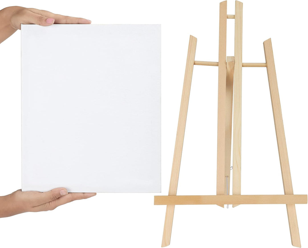 Belle Vous 4 Stk Kleine Staffelei Holz Tisch mit Leinwand Set - B21,5 x H37 cm Tischstaffelei Klein