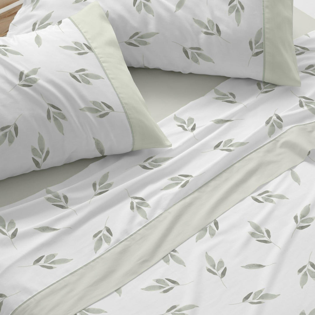 Burrito Blanco Bettwäsche-Set, 100% Baumwolle, für Betten mit 200 cm, Grün Grün Ancho de 200 cm, Grü