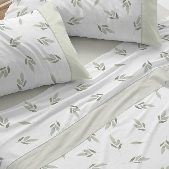 Burrito Blanco Bettwäsche-Set, 100% Baumwolle, für Betten mit 200 cm, Grün Grün Ancho de 200 cm, Grü
