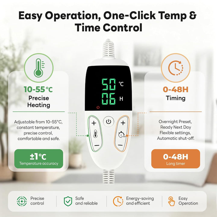32L Heizung Gärbox Sauerteig mit NTC Sensor und Abkühlgitter,Faltbare Gärautomat mit 10–55 °C Temper