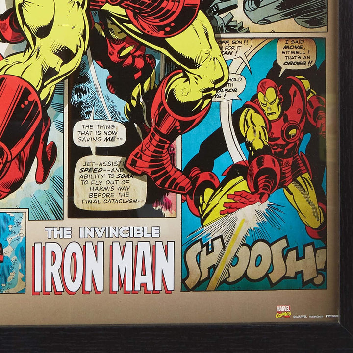 Pyramid International Iron Man (Retro) 30x40 cm gerahmter Druck, 250GSM PAPERWRAP MDF, Mehrfarbig, 4