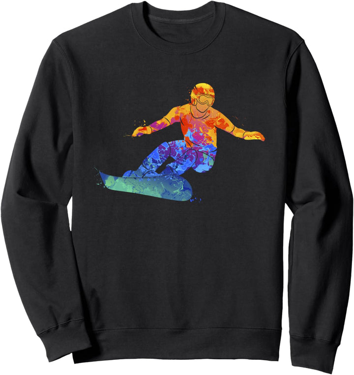Snowboarder Winter Urlaub Berg Piste Snowboard Sweatshirt