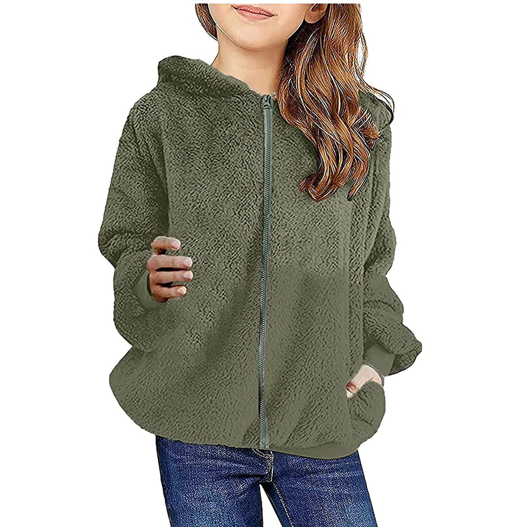 Hoodie Mädchen Fleece Pullover Mode Leopardenmuster Kapuzenpullover Winter Warm Sweatershirt Teddy F