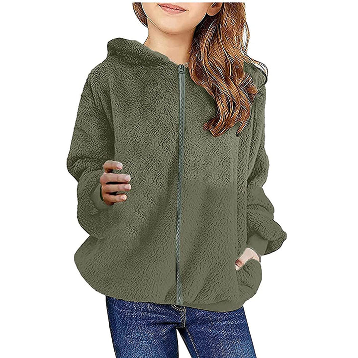 Hoodie Mädchen Fleece Pullover Mode Leopardenmuster Kapuzenpullover Winter Warm Sweatershirt Teddy F