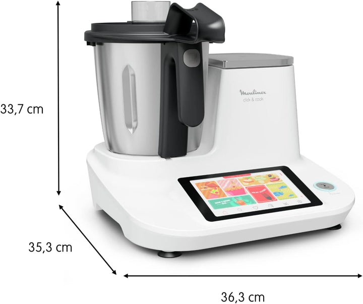 Moulinex Click &amp; Cook Küchenmaschine mit integrierter Küchenwaage, Leistung 1400 W, Fassungsvermögen