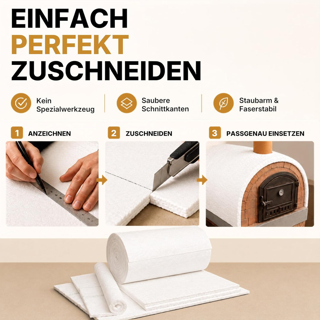HeWaTherm Keramikfasermatte (Bio-Wolle) 1200°C / 96kg 1000 x 610 x 50,8mm