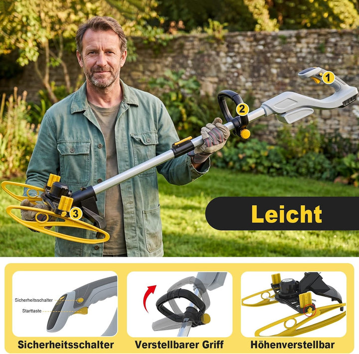 Akku Rasentrimmer mit Akku für Makita Akkus【Aussenläufermotor】 DD, DD