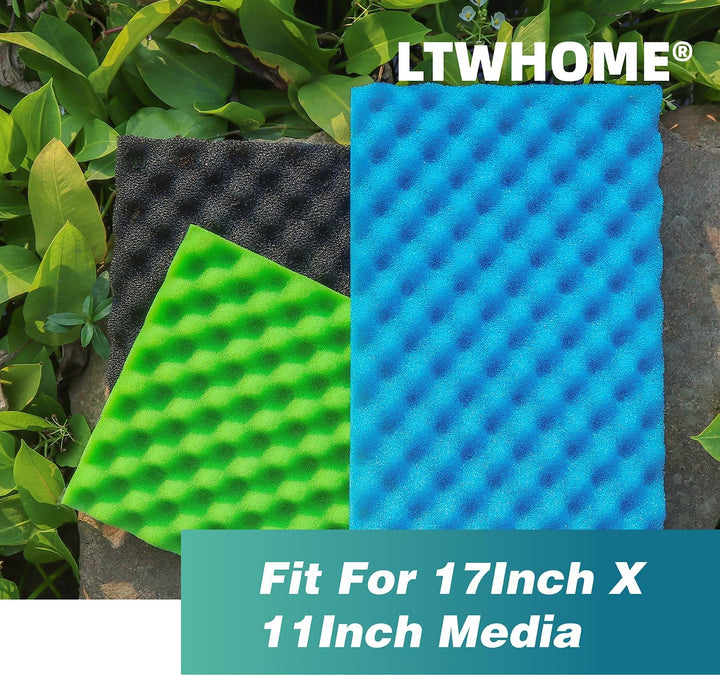 LTWHOME DIY 43,2 x 27,9 cm PPI 20/30/40 Aquarium Passend für Filterschwamm Set Media(3 Serien)