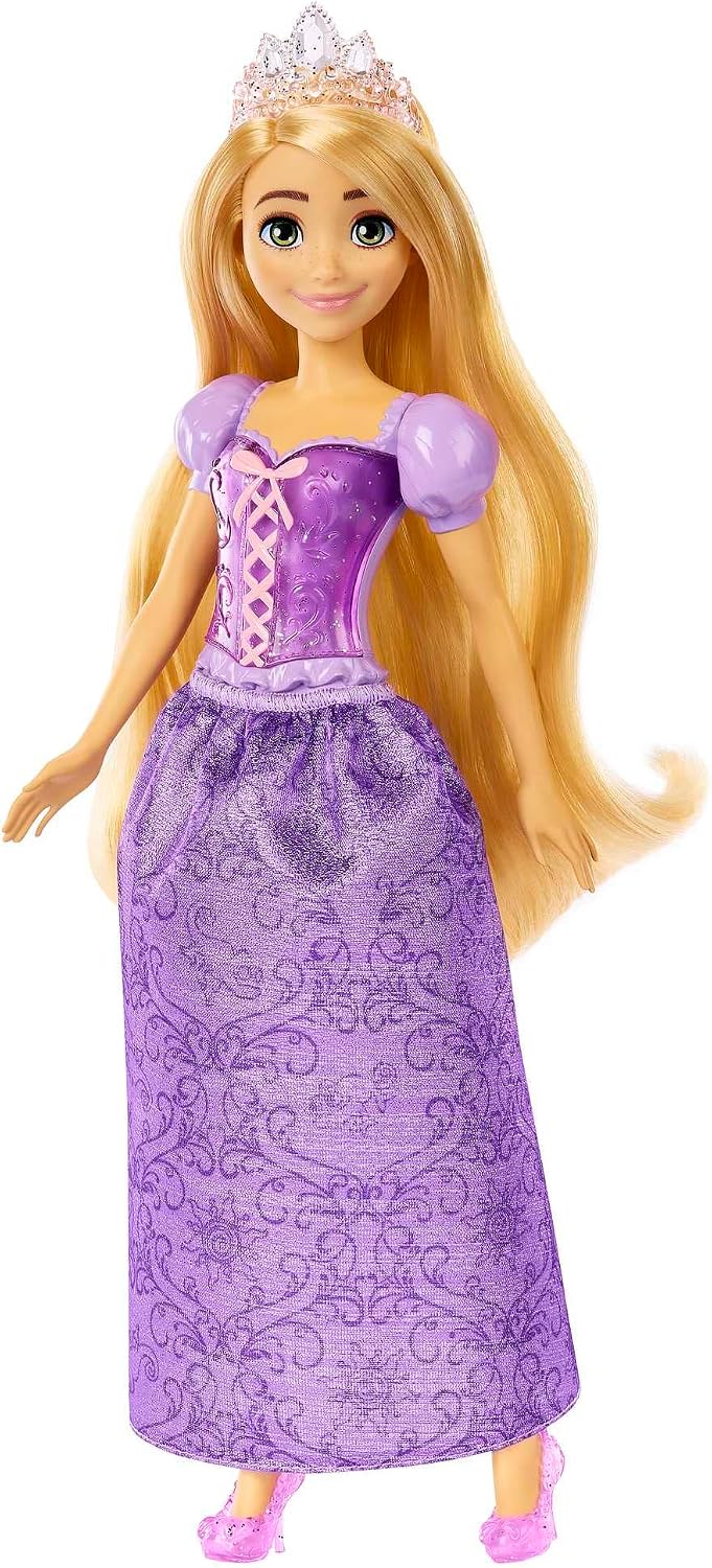 DISNEY Prinzessin 3er-Pack - Tiana, Rapunzel und Arielle mit Accessoires, abnehmbarem Diadem und Sch