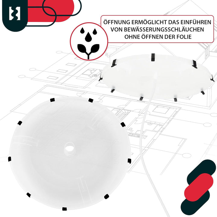 KOTARBAU® 5er Set Tomatentopf - Rankhilfe mit Folie - H: 153 cm - mit Tomatenhaube ⌀ 40 cm - Tomaten