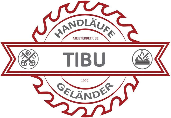 TIBU Edelstahl Geländer mit Holz Buche Handlauf 0,6 - 5 m Länge Treppengeländer Innen, Variante: mit
