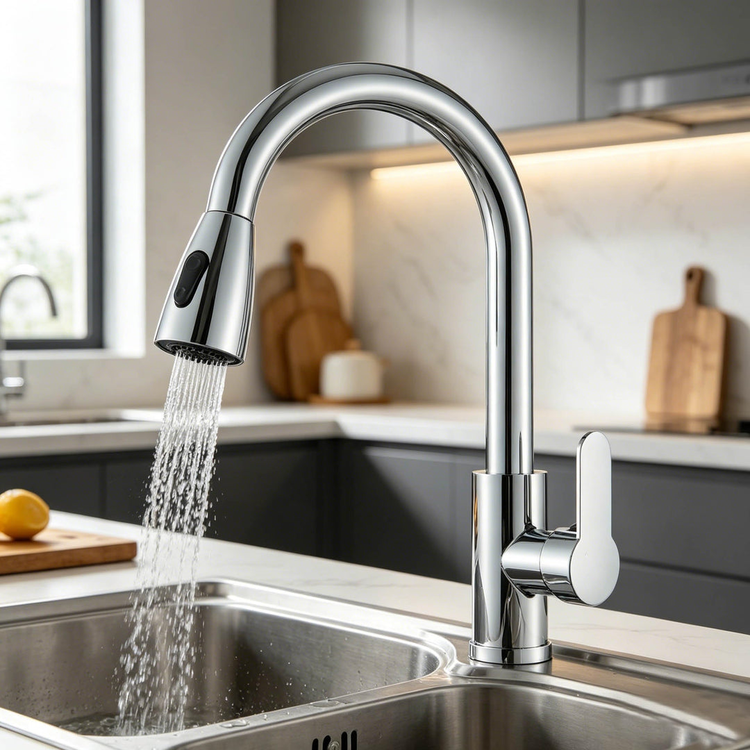 Wasserhahn Küche,Hochdruck Küchenarmatur mit Herausziehbarer Brause Ausziehbar Armatur,360° Schwenkb