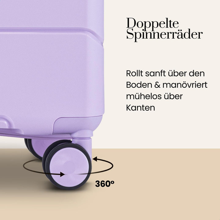 Urban Adventurer Kofferset 3-teilig 232L – Violett – Hartschalenkoffer mit Zahlenschloss &amp; 4 Rollen
