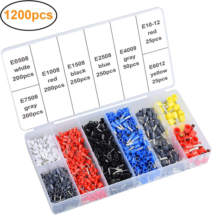 Crimpzange Aderendhülsen Set - TKTOL® Aderendhülsenzange mit 1200 Stück Aderendhülsen Tool Kit für 0