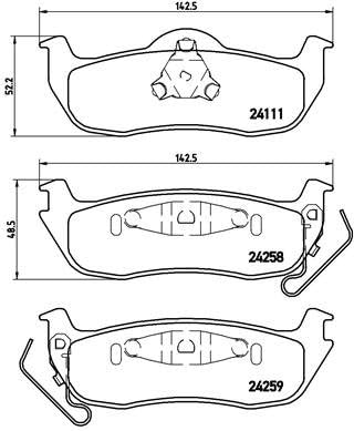 Brembo P 37 011 Bremsbelagsatz, Scheibenbremse - (4-teilig)