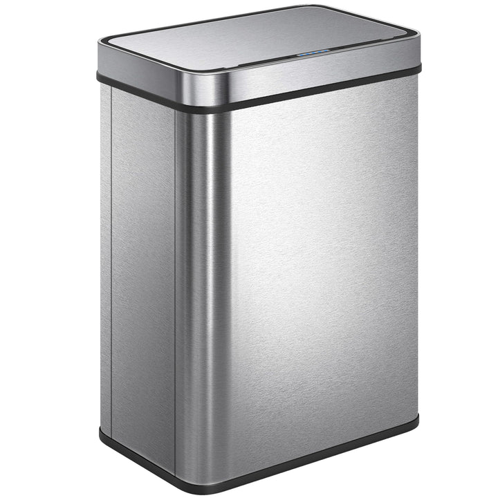 HOMCOM Mülleimer mit Sensor 50L Edelstahl Leiser Automatischer Abfalleimer mit Soft-Close-Deckel, Fi