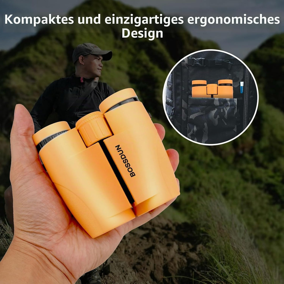 Ferngläser für Erwachsene,10x25 hochleistungsfähiges kompaktes wasserdichtes Fernglas mit klarem BAK