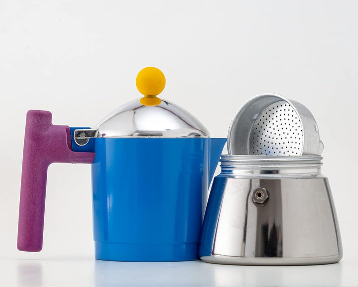 Espressokocher Moka Cocca für 3 Tassen, modernes Design, für Gas und Induktion, Kessel aus Bi-Materi