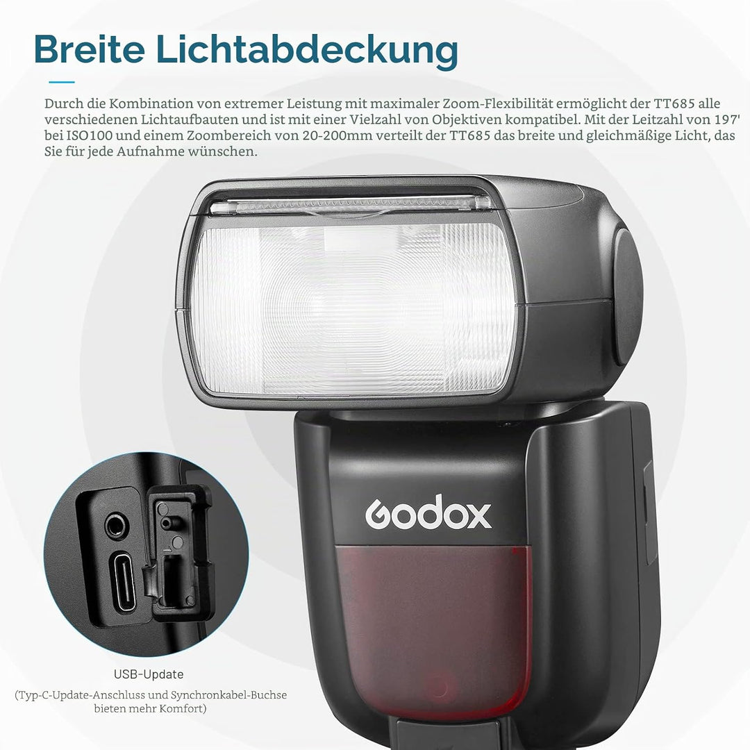 Godox TT685II-O TTL Blitz Blitzgerät HSS 1/8000s GN60 2.4G Wireless X System, TCM Instant Conversion