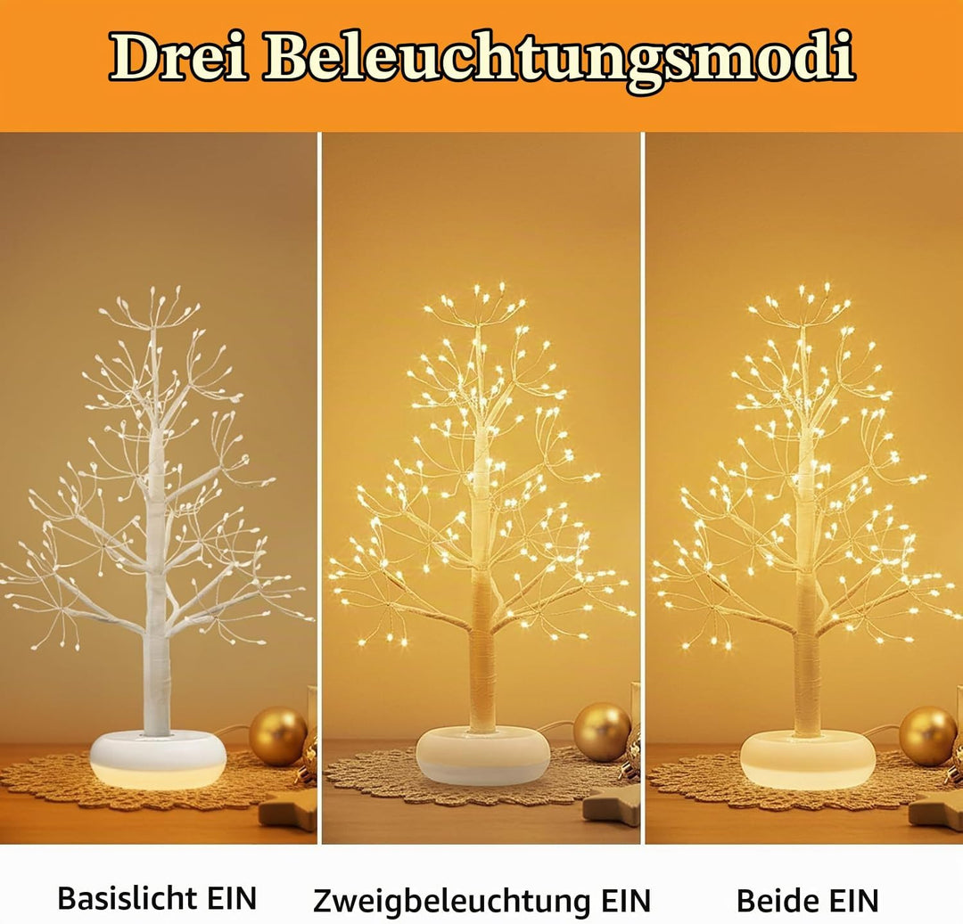 2er Pack Weihnachtsbaum mit Leuchtendem Sockel Wiederaufladbar Weihnachtsdeko mit Dimmfunktion Licht