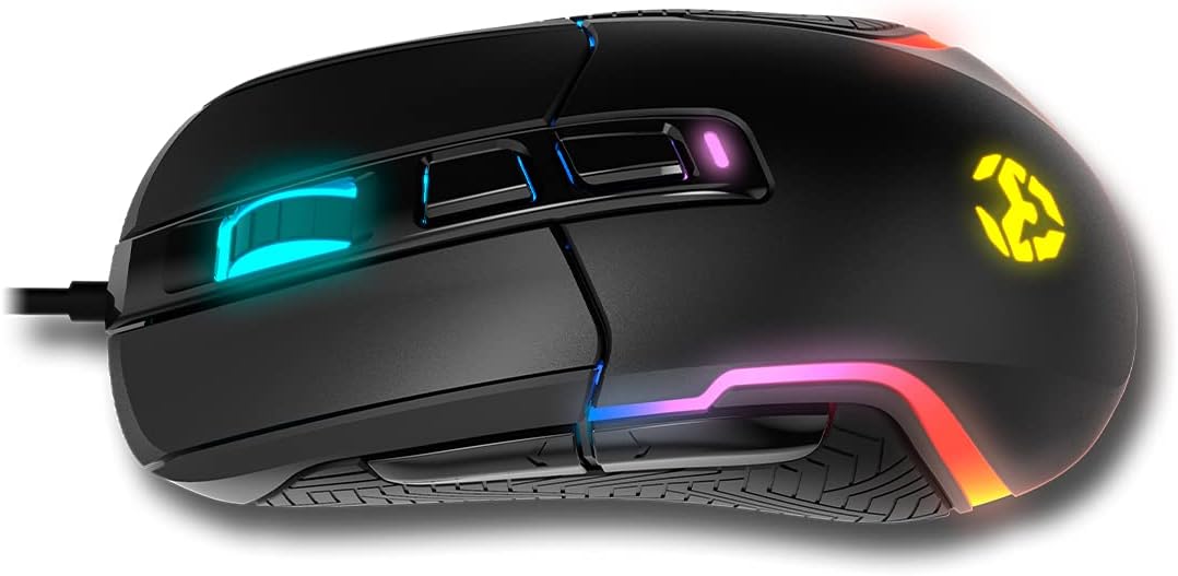 KROM KICK - Gaming-Maus, RGB Rainbow, PixArt 3327 optischer Sensor bis zu 12000 DPI, 6 DPI-Stufen (8