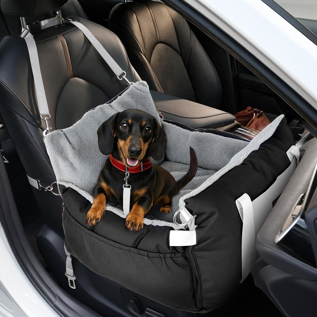 3-in-1 Hundesitz fürs Auto &amp; Reisebett für kleine Hunde – Tragbarer Autositz mit erweiterbarer Liege