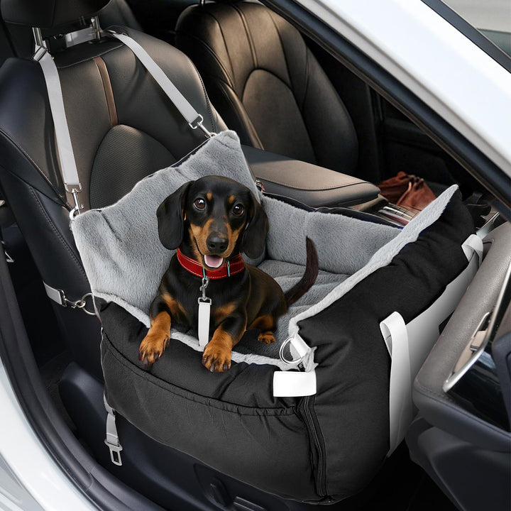 3-in-1 Hundesitz fürs Auto &amp; Reisebett für kleine Hunde – Tragbarer Autositz mit erweiterbarer Liege