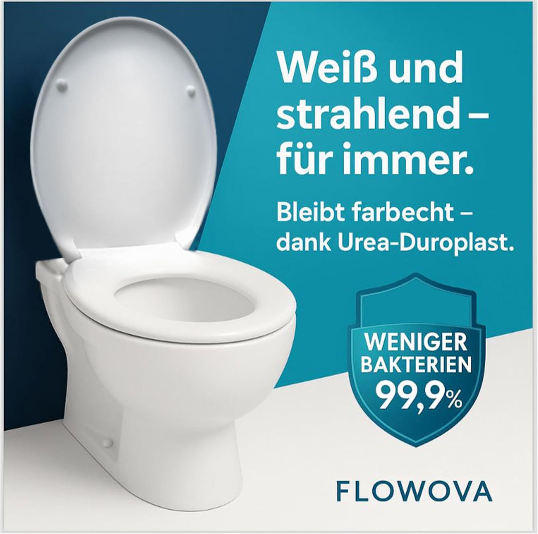 WC Sitz mit Absenkautomatik – Toilettendeckel Duroplast Soft Close – Quick Release Funktion – Univer