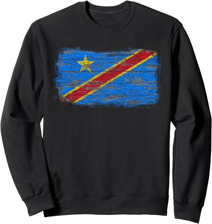 Rustikale Nationalflagge der Demokratischen Republik Kongo Sweatshirt