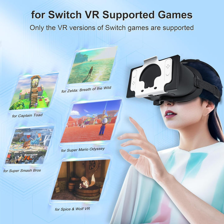DEVASO VR Brille für Nintendo Switch/Switch OLED mit einstellbaren HD-Linsen, 3D VR (Virtual Reality