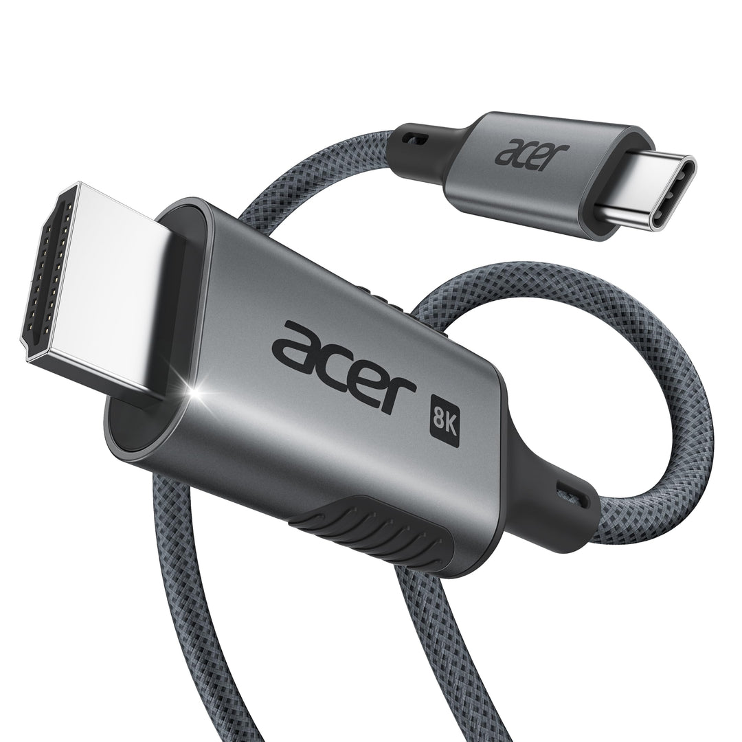 Acer USB C auf HDMI 2.1 Kabel 8K@60Hz 1m, 4K@240/144/120Hz Typ-c Thunderbolt 3/4/5 zu HDMI Adapter k
