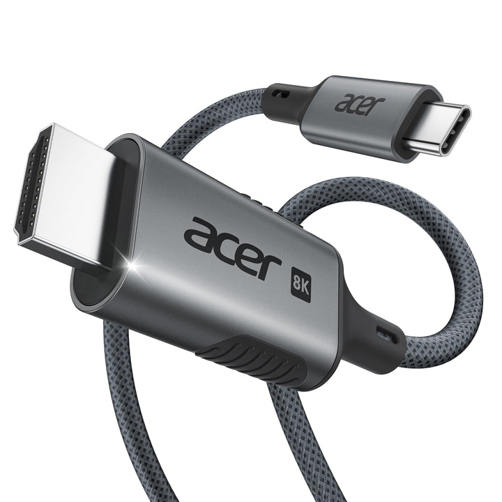 Acer USB C auf HDMI 2.1 Kabel 8K@60Hz 1m, 4K@240/144/120Hz Typ-c Thunderbolt 3/4/5 zu HDMI Adapter k
