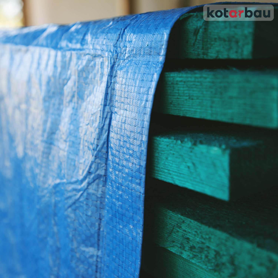 KOTARBAU® Plane 60 g/m2, Abdeckplane wasserdicht 4x6 m, Blau 4 x 6 m Blau - 75 G/M², 4 x 6 m Blau -