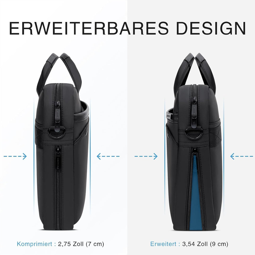 RAINYEAR Erweiterbare Laptoptasche für 15,6-Zoll-Laptops – Umhängetasche