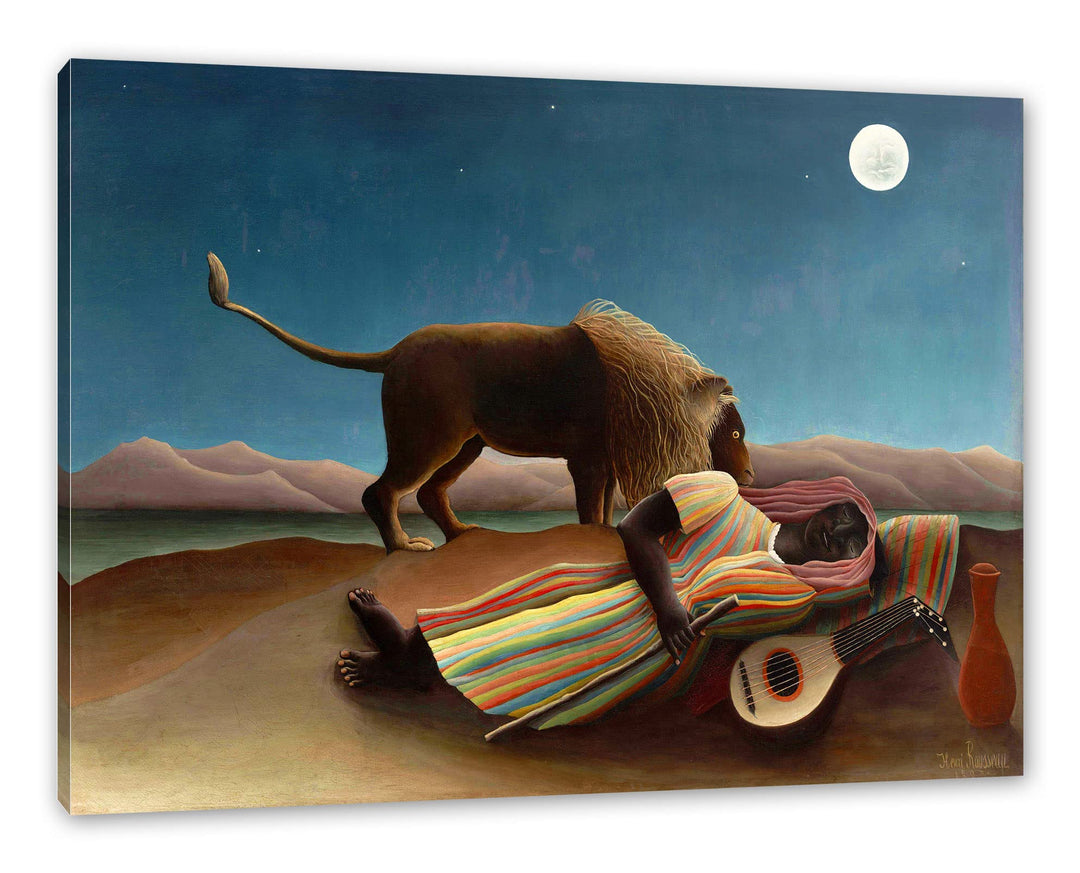 Henri Rousseau - Schlafende Zigeunerin als Leinwandbild / Grösse: 120x80 cm / Wandbild / Kunstdruck
