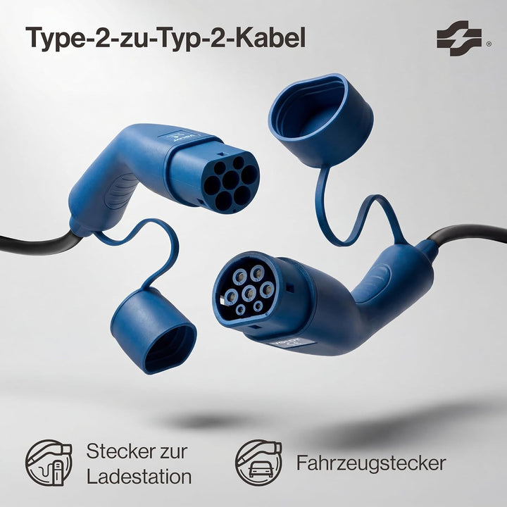 VOLDT Typ 2 Ladekabel 22 kW 32A, 3-phasig für EV Elektroautos PHEV, Typ 2 zu typ 2 Modus 3 Ladekabel