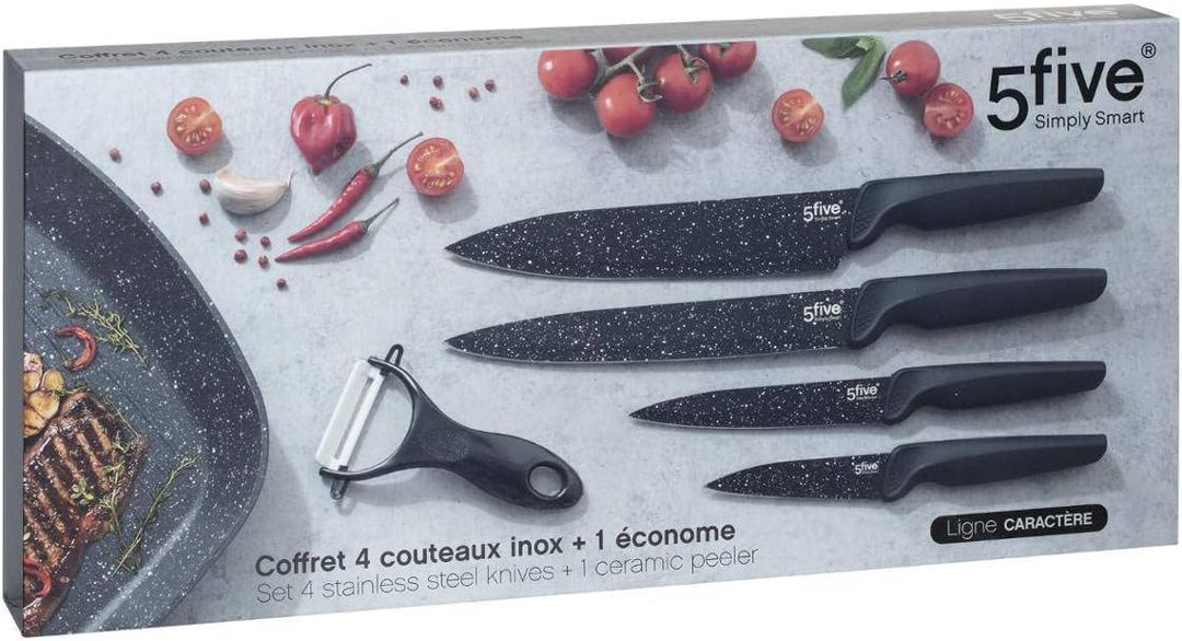 5 five simply smart 5five - 4 stahlmesser und 1 schälmesser caractère