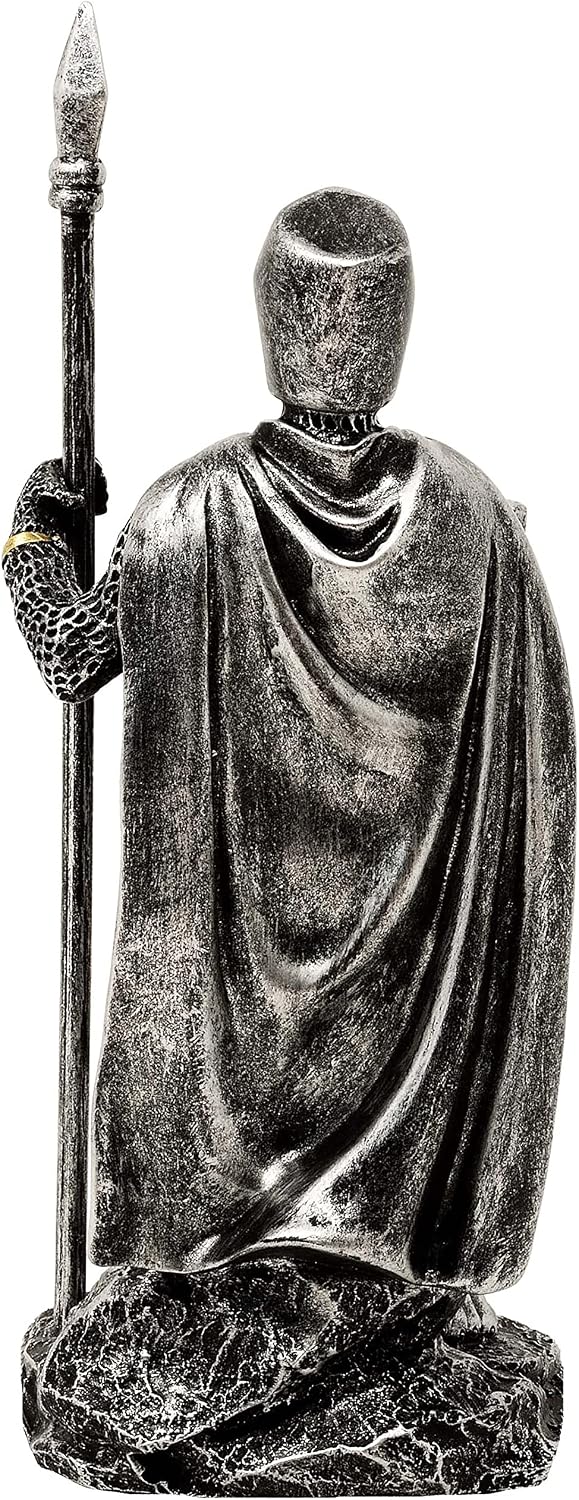 MystiCalls Kreuzritter Silber-bronzefarben mit Speer - Ritter, Ritter Figur, Templer