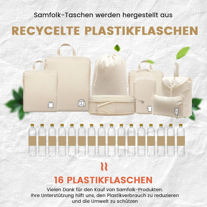 Packing Cubes Compression 8 Stück Koffer Organizer,Wasserdicht PackwüRfel Packtaschen Kompression, T