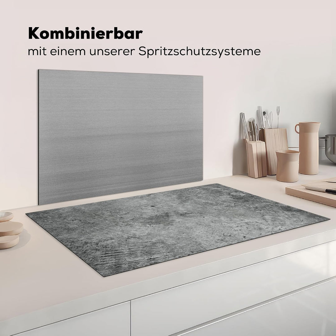 KitchenYeah© Herdabdeckplatte Einteilig Abdeckplatten Cerankochfeld Betongrau 51.6L x 89.6B cm, Beto