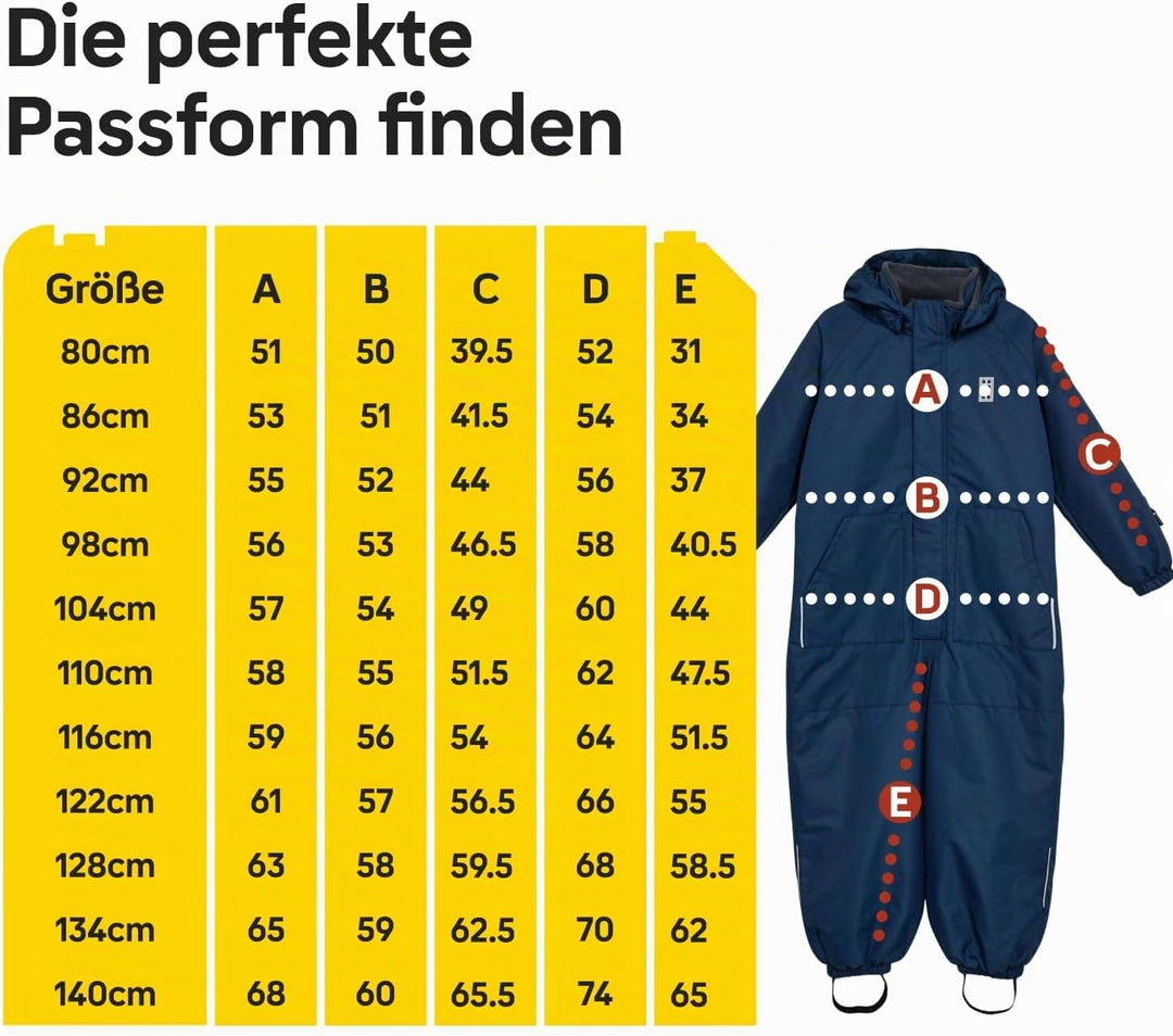 Kabooki LEGO® Kinder Schneeanzug wasserdicht 104 Dark Denim Blue, 104 Dark Denim Blue