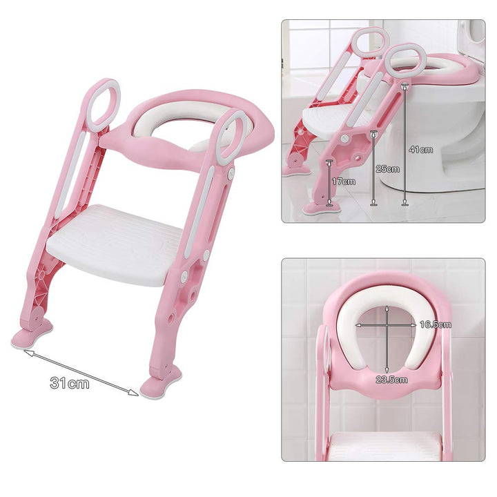 Töpfchentrainer Kinder-Töpfchen Toilettensitz Trainer Sitz für Kinder Toiletten Training mit Leiter/