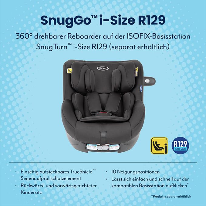 Graco SnugGo™ i-Size R129, 360° drehbarer Reboarder für die Basisstation SnugTurn™ i-Size R129 (sepa