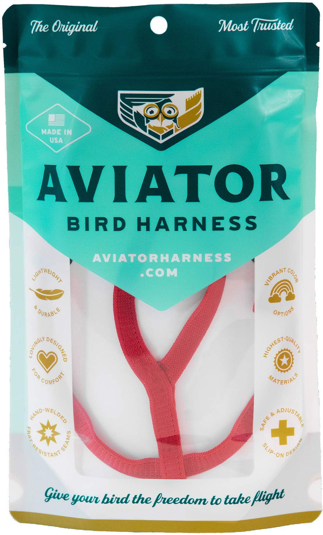 Das Aviator Vogel Geschirr &amp; Lein – Made in America S Rotes, S Rotes